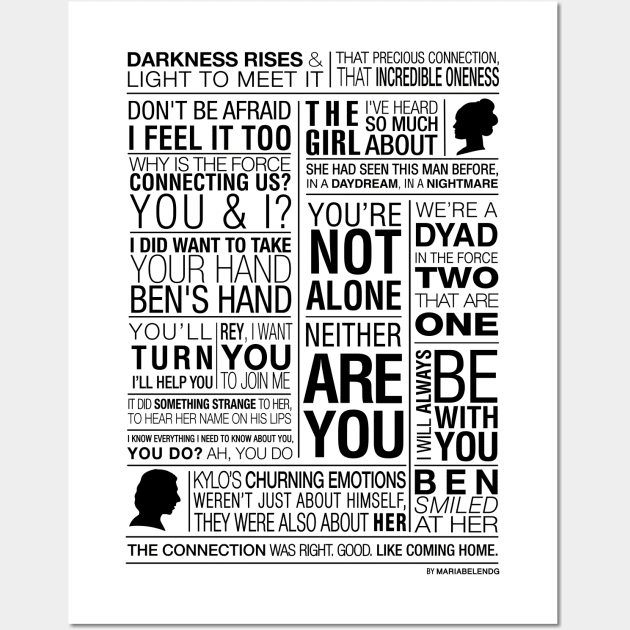 reylo quotes (black) Wall Art by mariabelendg